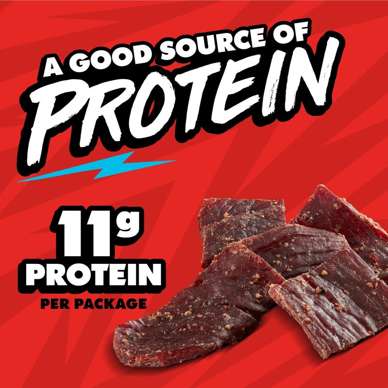 Jack Link's Jack Link’s x MrBeast Peppered Beef Jerky - 11g Protein per Serving, Made with 100% Real Beef, Pantry-Ready, Kids Snacks, Great Stocking Stuffers and Gifts, 10 Count of 1.25oz Bags - Image 4